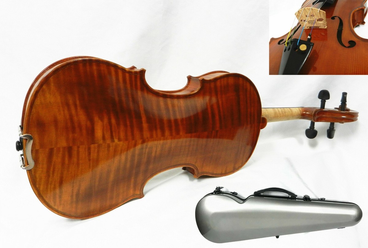 Advanced 4/4 Violin, French Bridge+Dominant Strings+Fiberglass