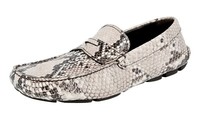 Prada Leder Python Schlange Print Driving Loafer Schuhe 2DD001 Neu - 7 41