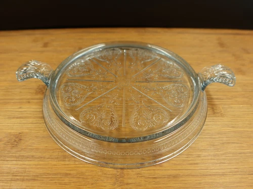 Fire King Sapphire Blue Philbe Handled Hot Plate Trivet - Vintage 