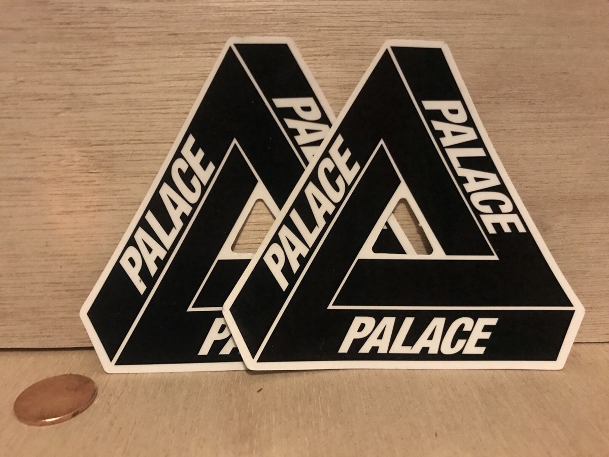 2 PALACE skateboards 3” black & white triangle skate rare sticker