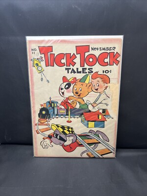 Tick Tock Tales 11 Magazine Enterprises Comic Book 1946  Lionel Train 1.5
