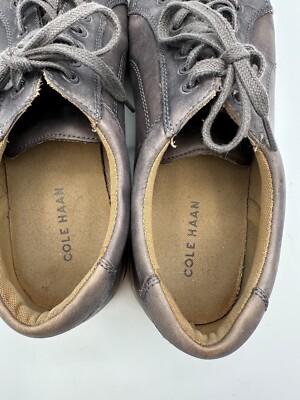 Cole Haan Shoes Mens 9.5 M Vartan Sneakers Gray Leather Lace Up Low Top C21802 Cole haan vartan sport - Gem main image 3