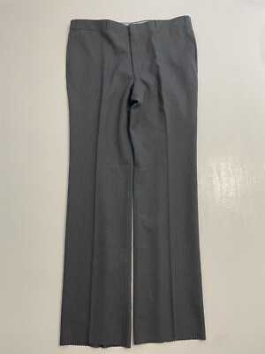 VTG NWT Sears Oakton Ltd Perma-Prest SZ 42 Gray Pinstriped Flat Front Trousers