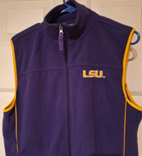 LSU Tigers Louisiana State University Purple and Gold Fleece Women's Vest Sz L