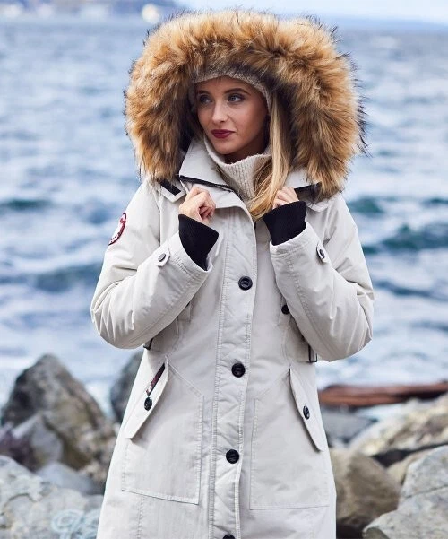 Water resistant hooded faux fur lined parka sale