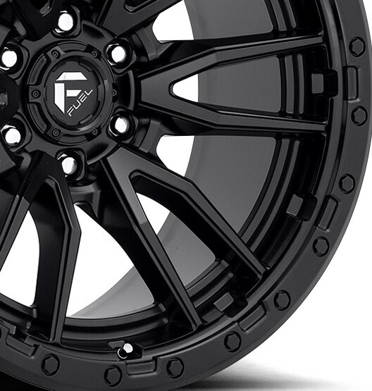 FUEL REBEL 6 BLACK WHEELS RIMS TIRES 265 65 17 BFGOODRICH KO2 AT