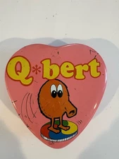 QBert Metal Heart Shaped Box 1983 Mylstar Vintage