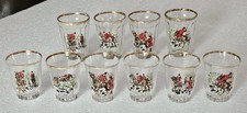 6 FRENCH Individual Designs Vintage Shot Glasses Fox Hunting Scenes + 4 OTH GT48