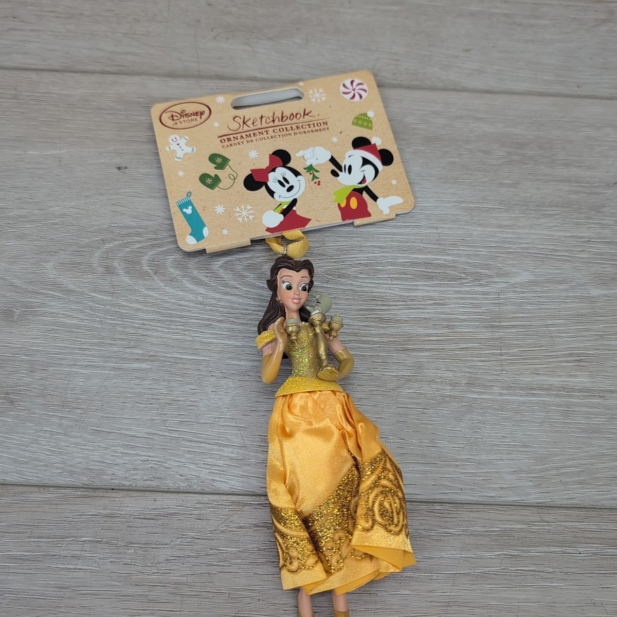 DISNEY 2016 SKETCHBOOK ORNAMENT BELLE LUMIERE PRINCESS BEAUTY
