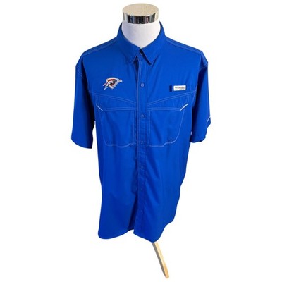 Columbia PFG Oklahoma City Thunder Shirt Mens XL Blue NBA Basketball Vent