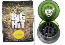 NEW 900g 15mm Boilies Big Hit Tiger Nut Flavour Carp Bait + Boilie Grinder 18.88 per kilo