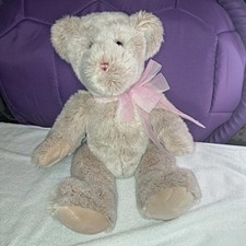 FAO Schwarz Plush Teddy Bear with Pink Bow
