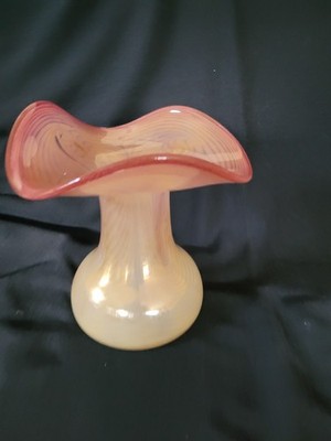 Eisch Vase, Glasvase irisierend, signiert Eisch 83, Unikat