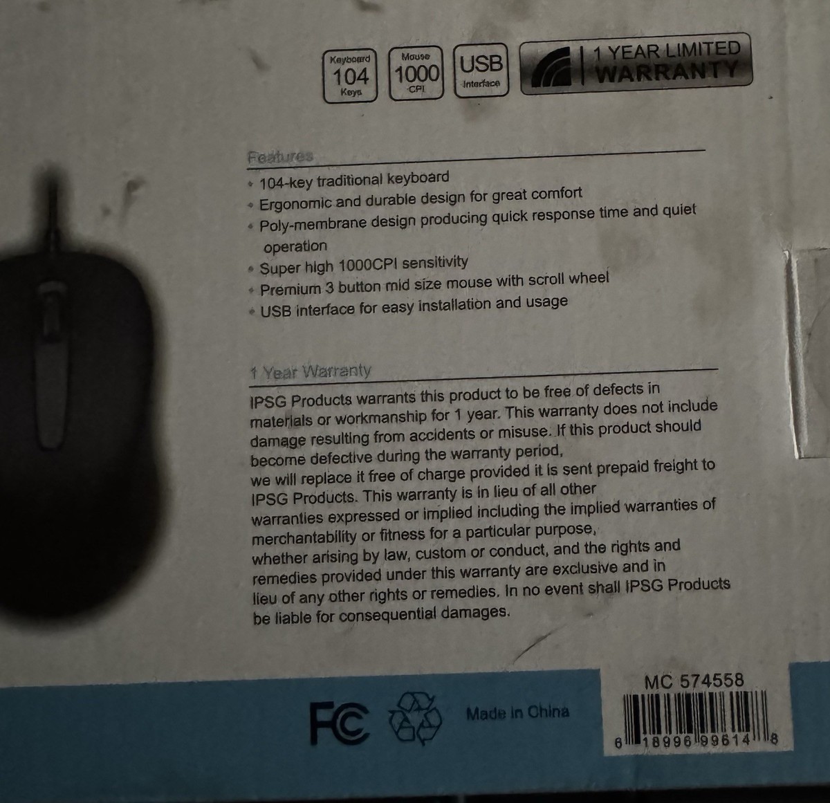 Inland USB Keyboard iC2 10 & mouse A9 | eBay