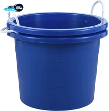 Easy-Access Storage Rope Handle Tub, 19 Gallon, Blue, 2 Count (TU0335)