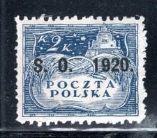 POLAND EUROPE EAST SILESIA OVERPRINT 1920 STAMPS  MINT HINGED NG LOT 205CG