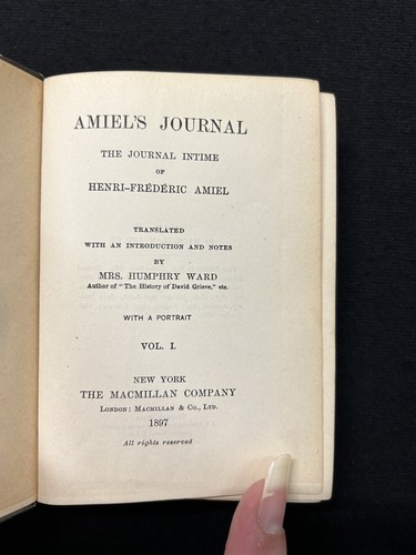 AMIEL’S JOURNAL Henri-Frederic Amiel WARD  Macmillan 1897 2 vols.  2nd Ed. - Picture 5 of 5