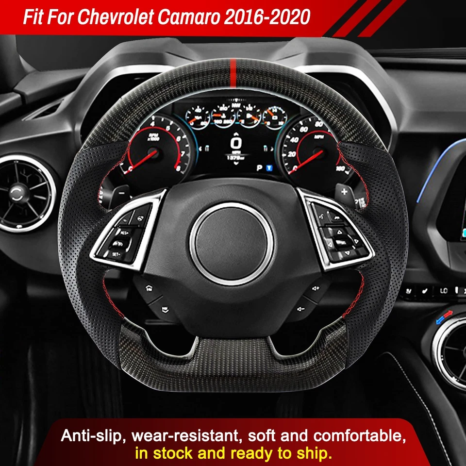 Venta caliente Volante deportivo de fibra de carbono real para Chevrolet Camaro 2016-2020 Foto 4 de 4