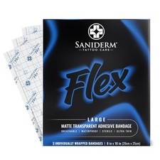 Saniderm Flex Tattoo Aftercare Bandage Waterproof Sterile Wrap 8x10 3 Sheets