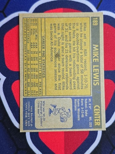1971 Topps Mike Lewis - Imagen 2 de 2