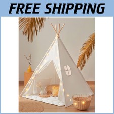 Delightful Play Tent for Children - Cotton Teepee with Lights  Carry Bag