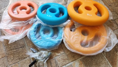 Hantelscheiben-Set 5kg/ 2,5kg/ 1,25kg mit Federverschlüssen