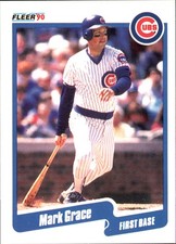 Mark Grace 1990 Fleer #32 Chicago Cubs FREE SHIPPING AutographDen