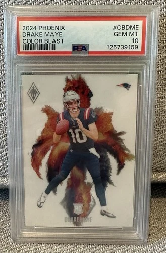 Drake Maye - 2024 Panini Phoenix - Color Blast #CB-DME (RC) - PSA 10 gem mint