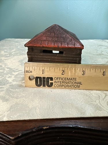 Vintage 1935 Fort Bedford Cast Iron Architectural Still Coin Bank. 3” H x 3” W - Picture 8 of 9
