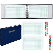 Ring Ledger Binder with 200 Pcs 5"X8.5" Ledger Sheets Small Index Tabs
