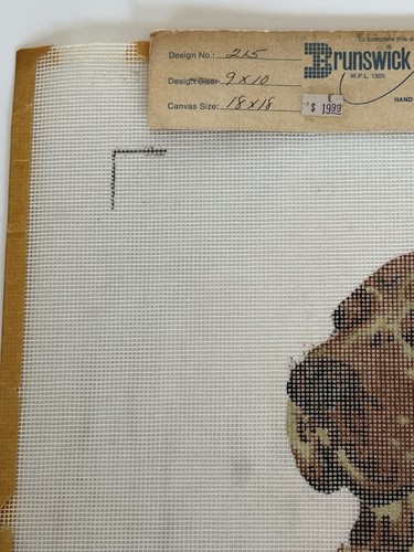 Vintage Brunswick needlepoint canvas Golden Cocker Spaniel New - Picture 5 of 11
