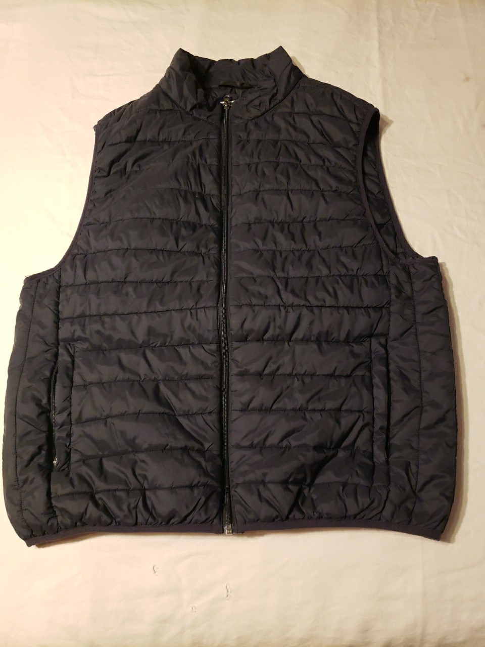 Saddlebred Mens Black Packable Down Vest Full Zip Hiking Puffer Size Large