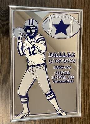 Roger Staubach Dallas Cowboys 1978 Super Bowl XII Champions Framed Mirror