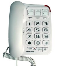 Golden Eagle Electronics GO-GEE3104WH Big Button Phone With Speakerphone White
