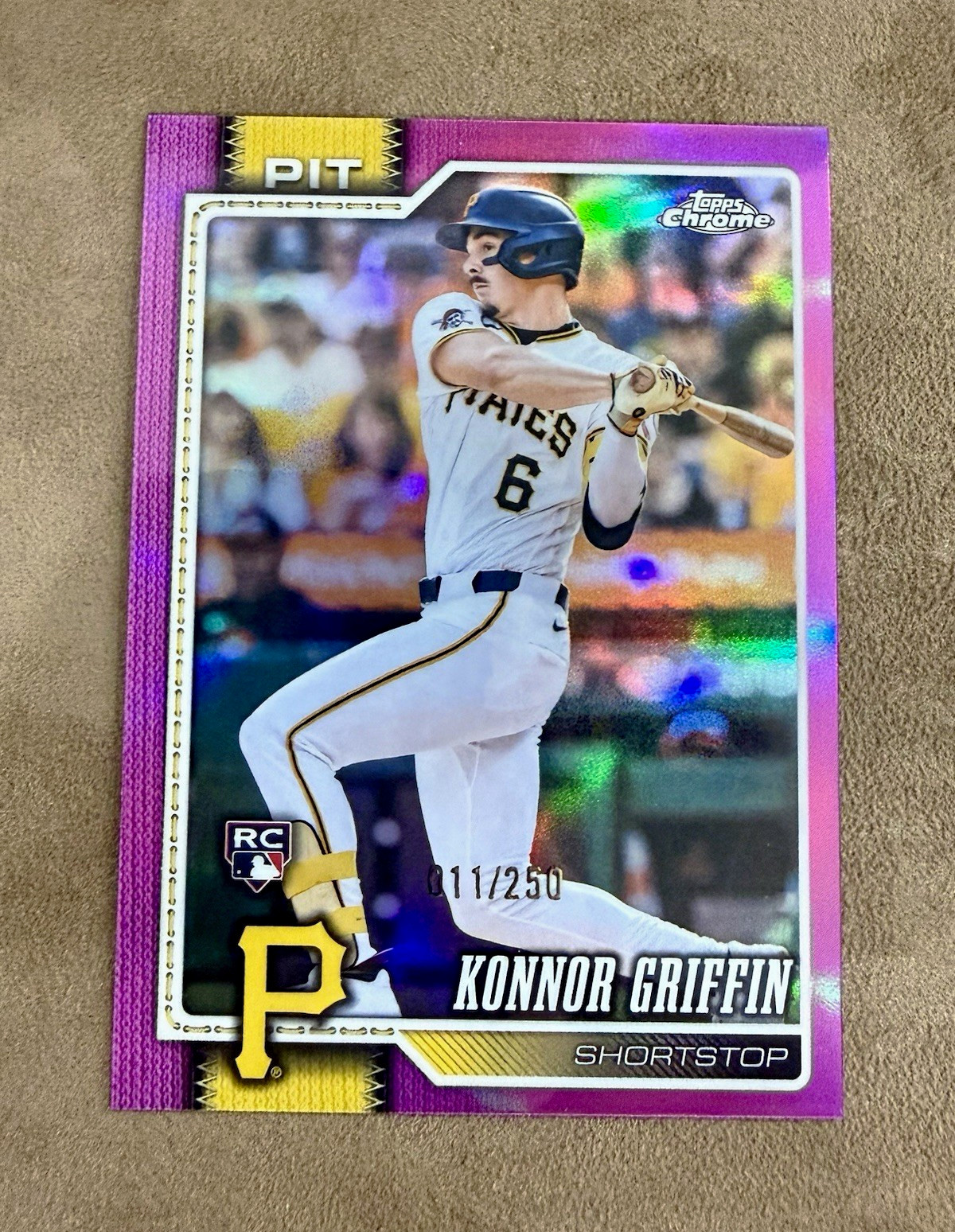 2026 Topps Chrome Konnor Griffin RC #74 Pink Refractor /250 Pirates 011/250