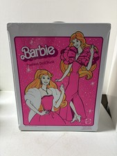 Vintage Barbie Fashion Doll Trunk Case Carrying Clothes 1004 Pink/White 1982