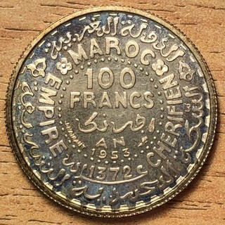 Maroc ESSAI 1953 100 francs