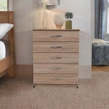 Ready Assembled Oak Chest of Drawers Bedside Table Sideboard Cabinet Bedroom Set
