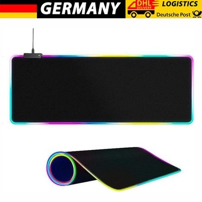 RGB Bunte LED Beleuchtung Gaming Matte Spiele XL Mouse Pad 31,5  x11,81   für PC