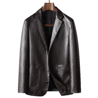 Chic Men's Casual Faux Leather Jackets Western Business Dress Two Buttons Coats | eBay Chic Men's Casual Faux Leather Jackets Western Business Dress Two Buttons Coats | eBay