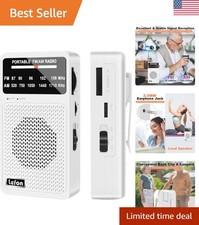Lightweight Battery Operated AM/FM Pocket Radio - Clear Sound  DSP Chip