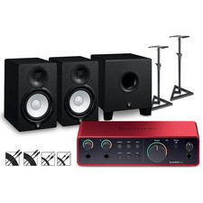 Focusrite Scarlett 2i2 Gen 4 w/Yamaha HS Studio Monitors/Subwoofer Bundle HS7