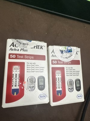 Accu-Chek Aviva Plus 100 Test Strips  **USA SELLER** Sealed 8/2026