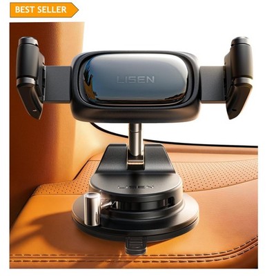 Auto-Adjusting Suction Phone Mount for All Models - iPhone & Galaxy Compatible