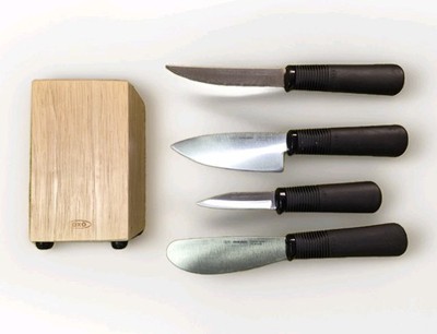 Lot (4) OXO Good Grips Stainless Steel Knives Pre-Owned With Knife Block
