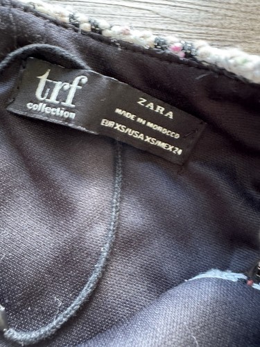 Zara TRF Women's Multicolor Tweed Plaid Pinafore Pocket Overall Dress Size XS - Picture 2 of 6