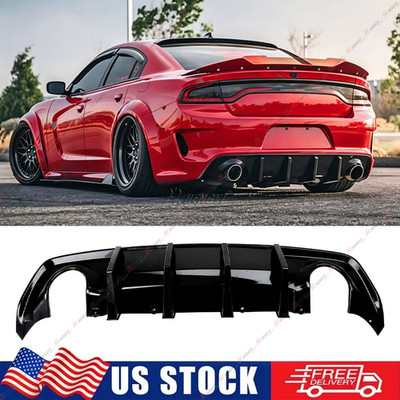 For 2020-2023 Dodge Charger Widebody Only Glossy Black Rear Bumper Diffuser Lip