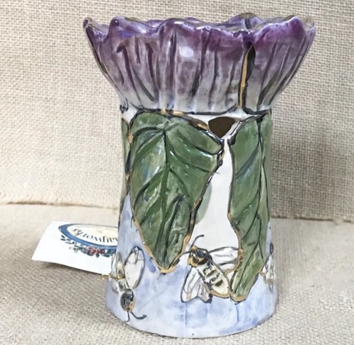 Purple Flower Wax Warmer Candle Holder Clayworks Heather Goldmine Fairy Core - Picture 6 of 9