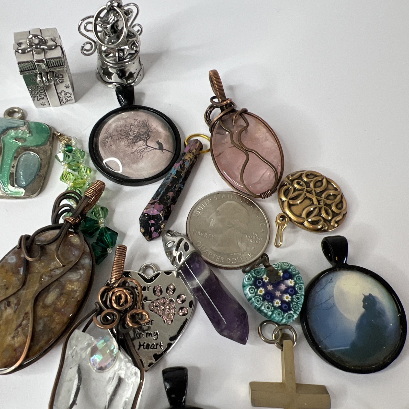 39 Medium Size Pendants Assorted Styles Sizes & C… - image 8