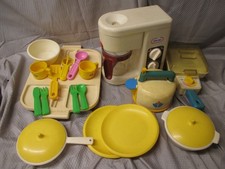 Vintage 1980s Fisher Price / Little Tykes Complete Kitchen Play Set